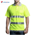 Personalizado Classe 2 Trabalho Desgaste Roupas de Malha Hi-Vis Segurança t-shirt Amarelo Manga Curta Reflexivo Alta Visibilidade Pólo